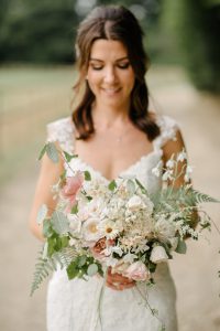 Bridal garden bouquet in private home Surrey