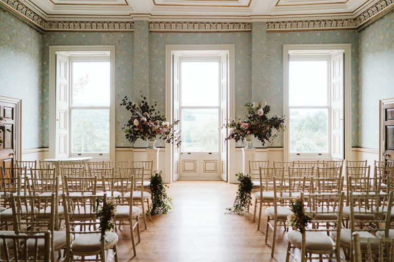 Country house wedding ceremony at Pynes House Devon