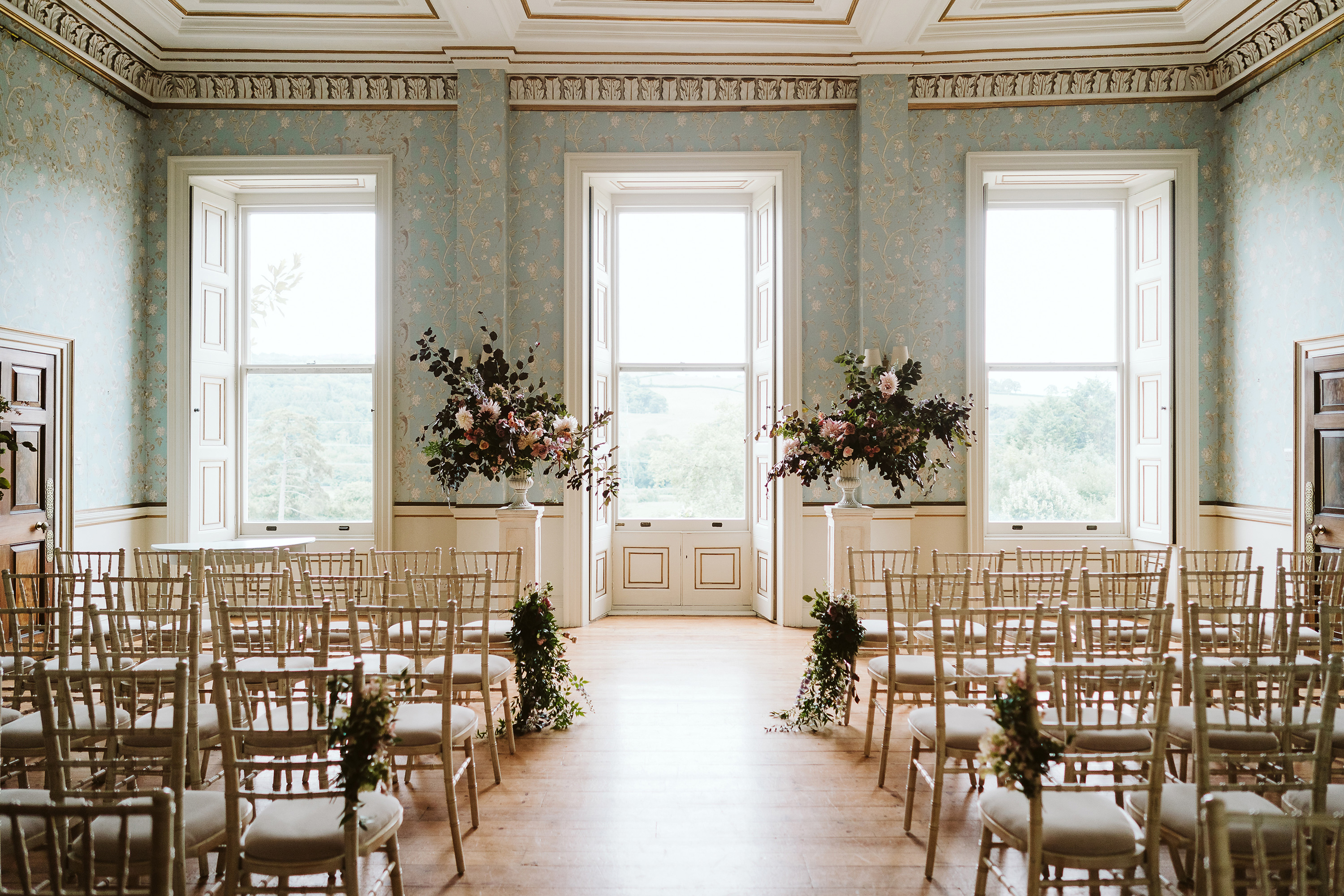 Country house wedding ceremony at Pynes House Devon