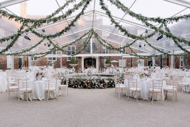 Clear roof marquee wedding at Fulham Palace London