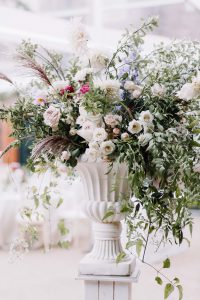 Statement flower arangement at Fulham Palace London countryside venue