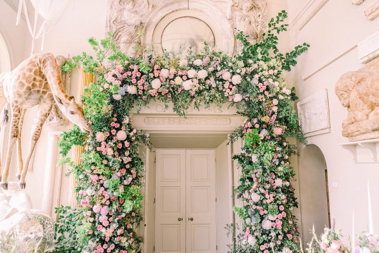 Floral arch at Luxury Oxfordshire countryside venue Aynehoe Park